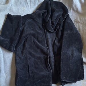 Black Hooded Fleece Jacket